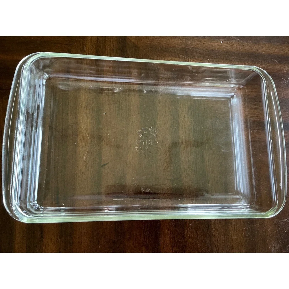 Pyrex Vintage Clear Glass Baking Dish Rectangular Casserole 12.5x8 232 Ovenware